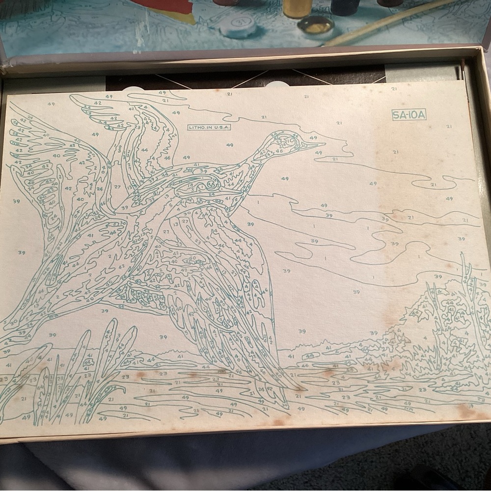 Two Vintage Silver Award Paint by Number. Numbered oil paint sets. 1960’s - Picture 7 of 12